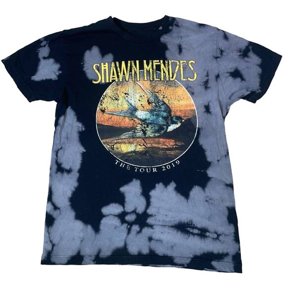 Shawn Mendes 2019 The Tour Concert T-Shirt Tye Dye black/gray SZ M - Picture 1 of 6